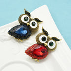 PENDRA Crystal Big Eyes Owl Brooch