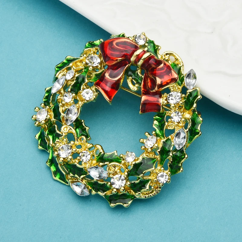 PENDRA Rosawreath Christmas Flower Wreath Brooch