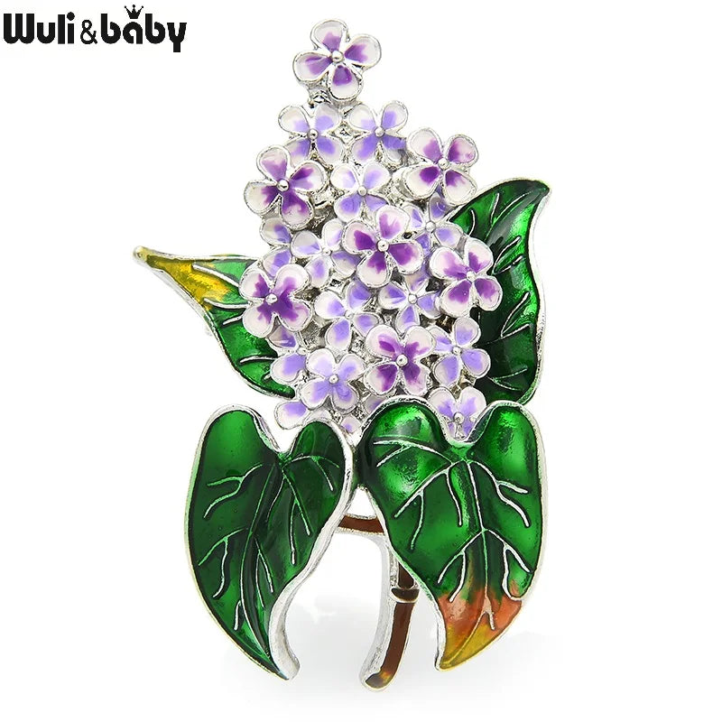 PENDRA Lilacelle Enamel Lilac Flower Brooch