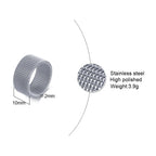 FLEXIBLE STEEL RING MESH FLAT CHAIN BAND RING FOR MEN WOMEN JEWELRY