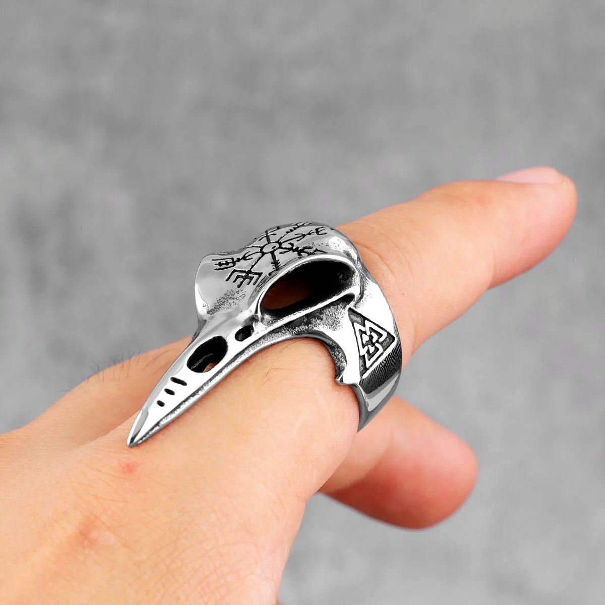PENDRA Nordic Mythology Crow Steel Ring