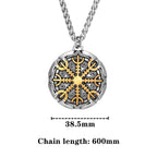 PENDRA Viking Trident Gold Steel Necklace