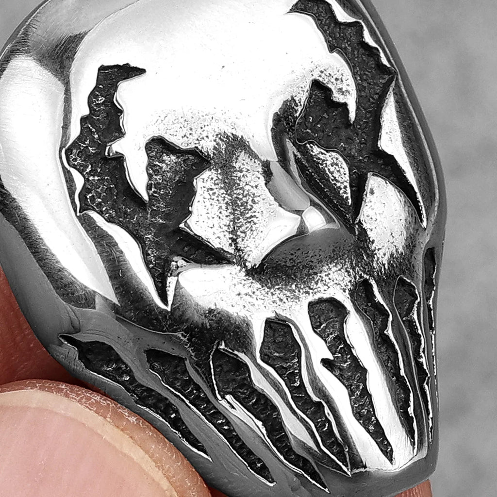 Demon Clown Mask Stainless Steel Men Necklaces Pendants Chain Gothic Punk for Boyfriend Male Jewelry Creativity Gift Wholesale