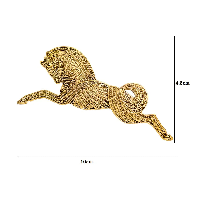 PENDRA Gallop Running Horse Metal Brooch