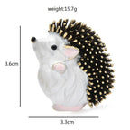 PENDRA Hedgebloom Enamel Hedgehog Brooch