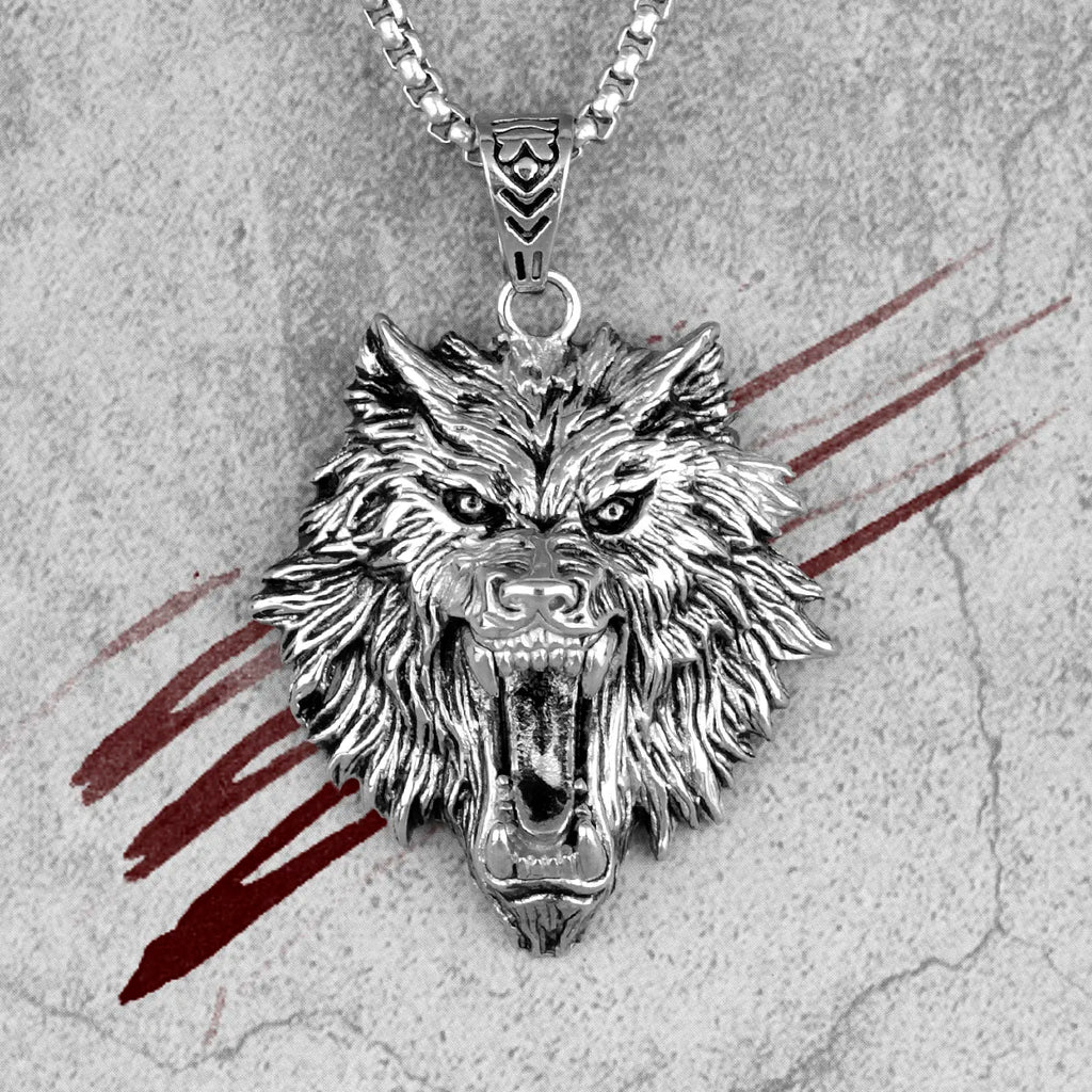 PENDRA Domineering Wolf Animal Steel Necklace