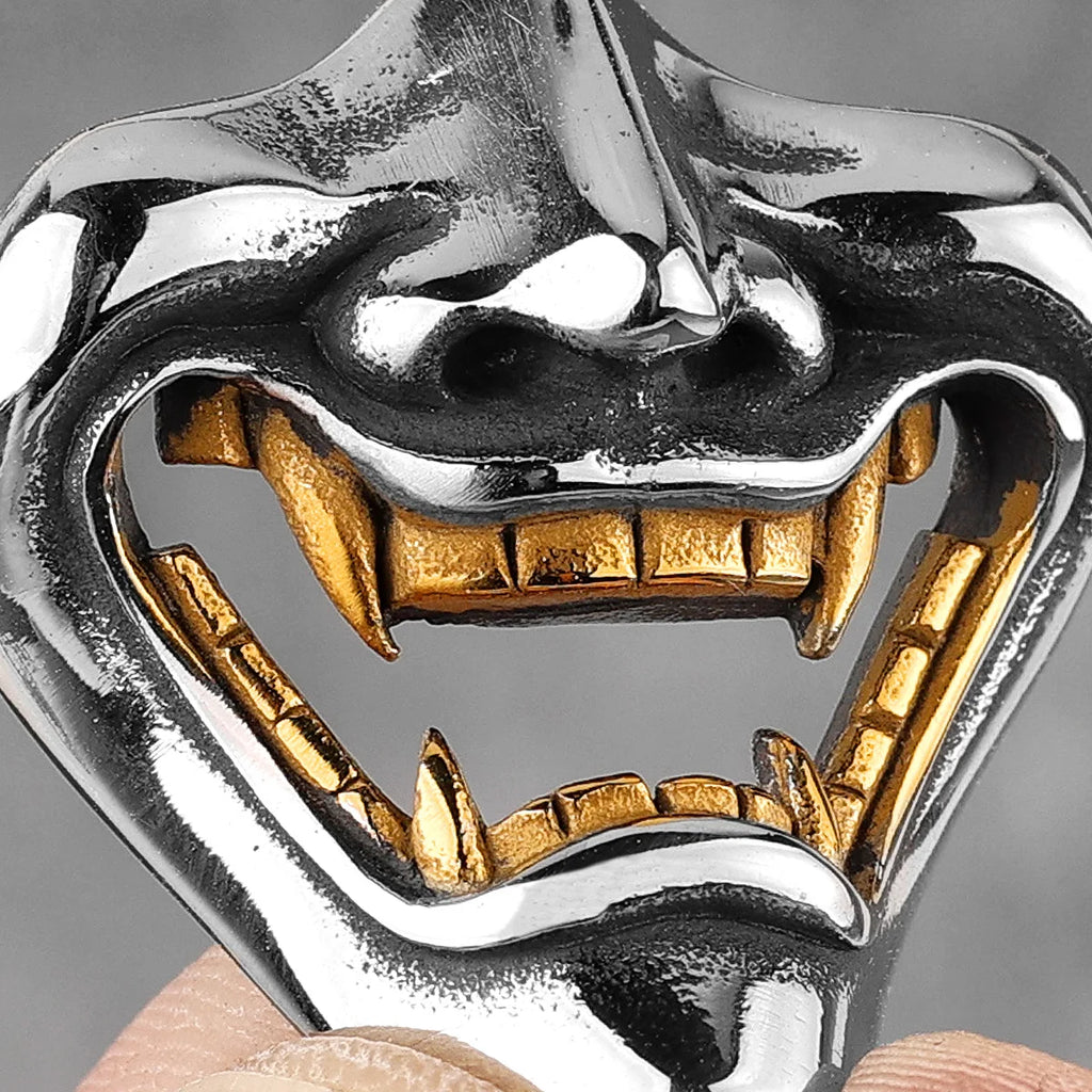 PENDRA Samurai Fangs Demon Steel Necklace