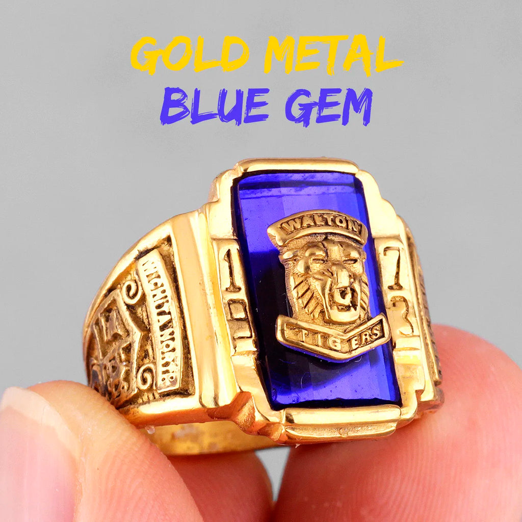 PENDRA Walton Tiger Rhinestone Steel Ring