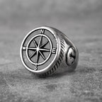PENDRA Navigator Compass Sailor Steel Ring