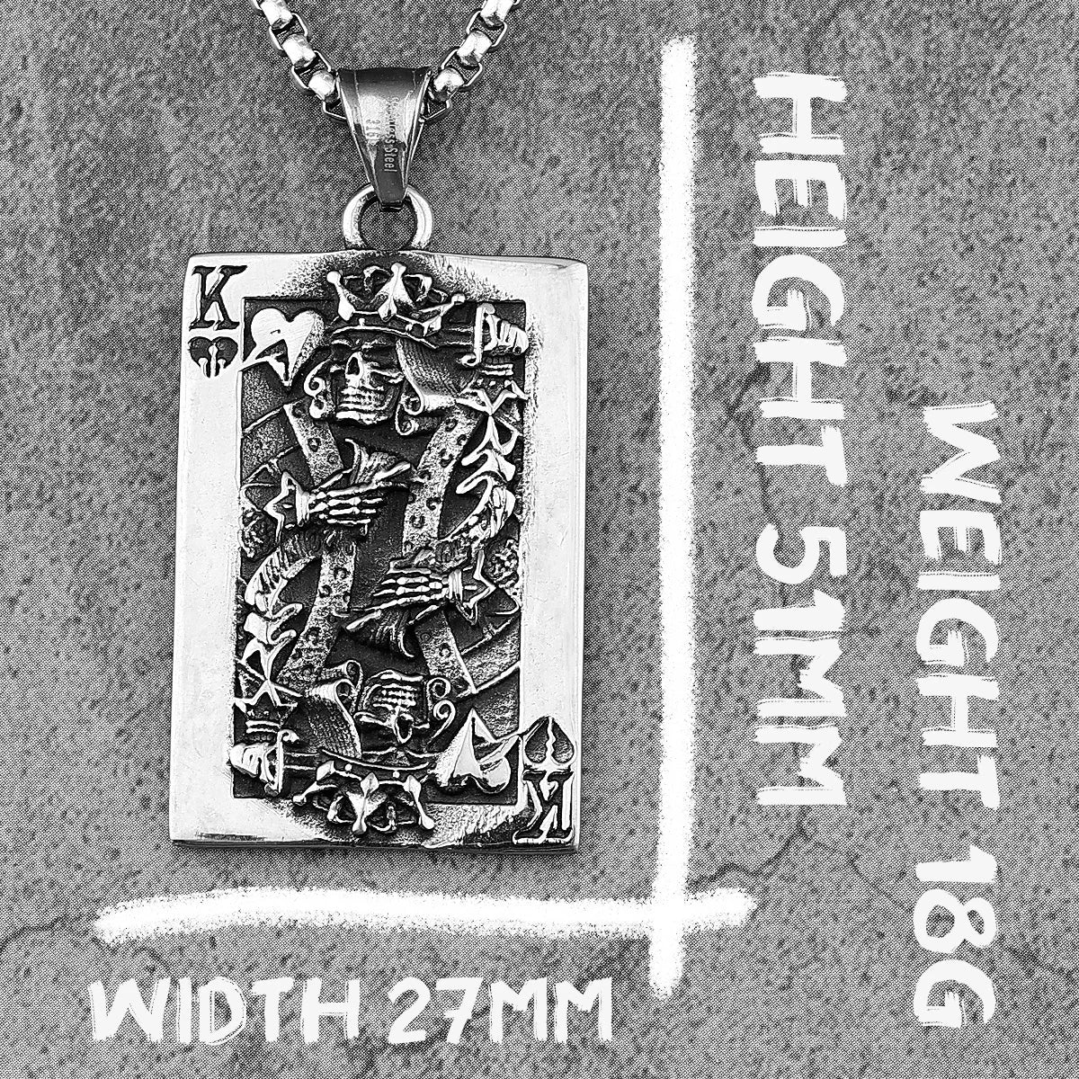 PENDRA Spade King Skull Steel Necklace