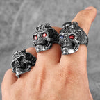 PENDRA Domineering Hades Skull Steel Ring