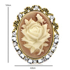 PENDRA Rosavie Vintage Sparkling Rose Flower Brooch