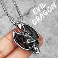 PENDRA Demon Dragon Skull Steel Necklace