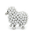 PENDRA Small Pearl Sheep Brooch