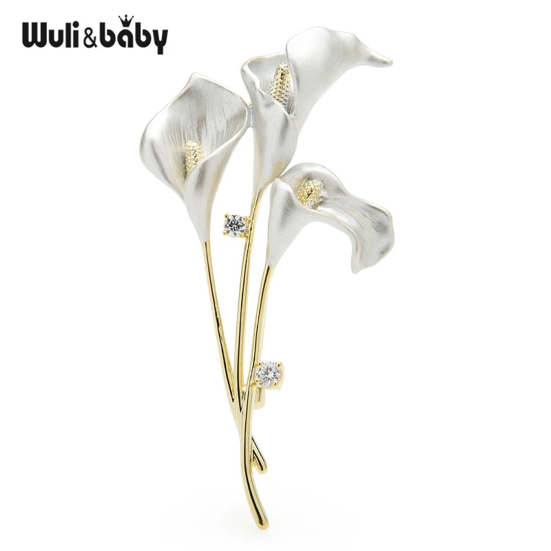 PENDRA Liliana Enamel Lily Flower Brooch