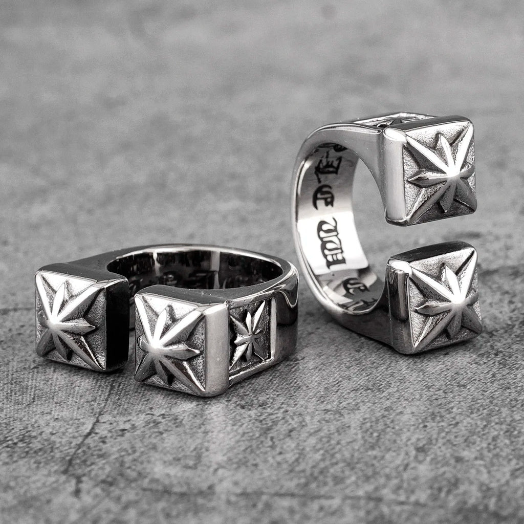 PENDRA Gothic Flower Open Ring