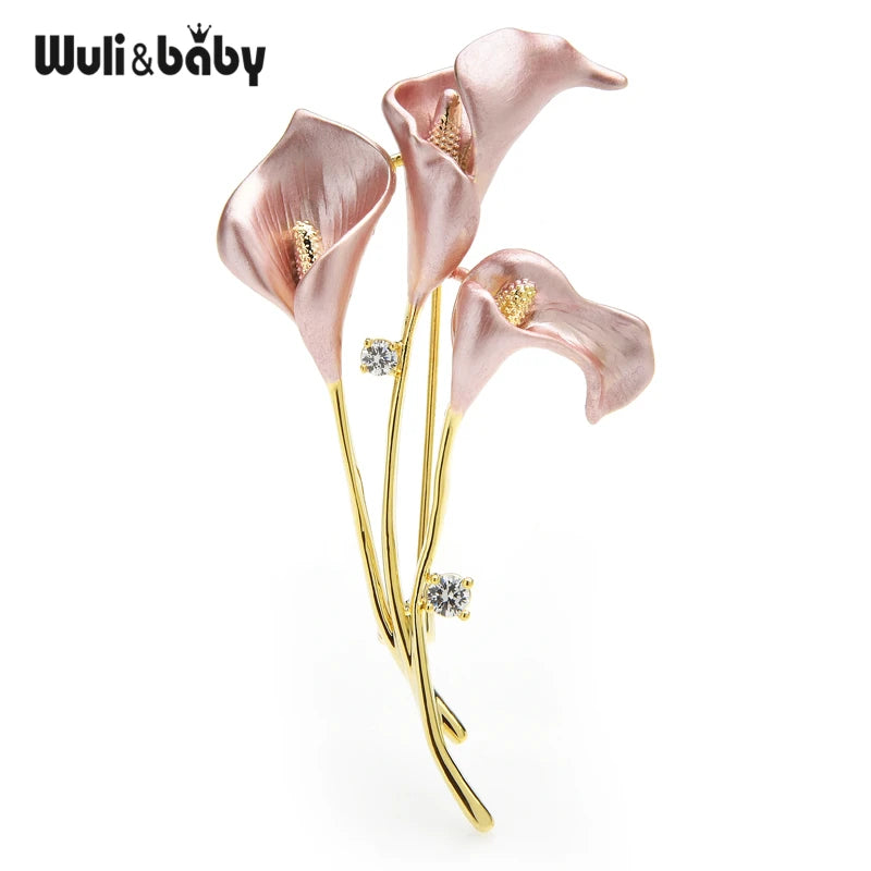 PENDRA Liliana Enamel Lily Flower Brooch
