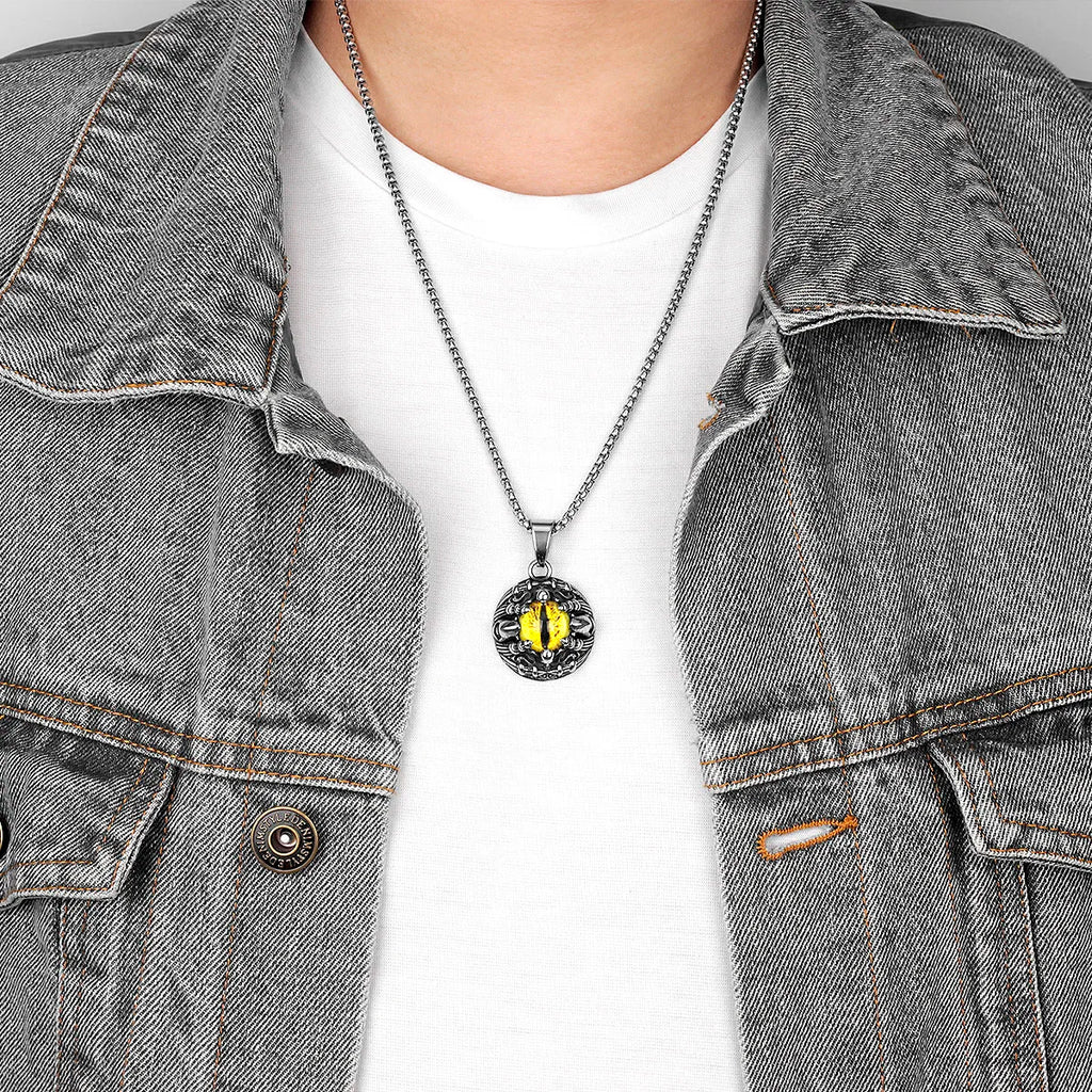 PENDRA Demon Cthulhu Eye Steel Necklace