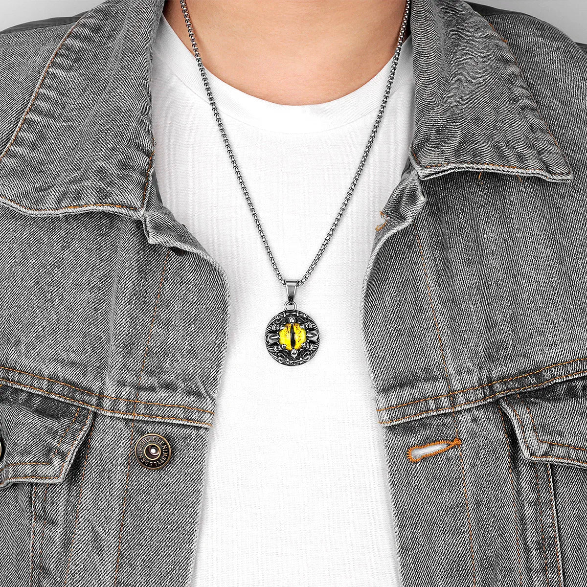 PENDRA Demon Cthulhu Eye Steel Necklace