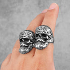 Big Beard Hippie Skull Stainless Steel Mens Rings Punk Hip Hop Cool for Male Boyfriend Biker Jewelry Creativity Gift Wholesale