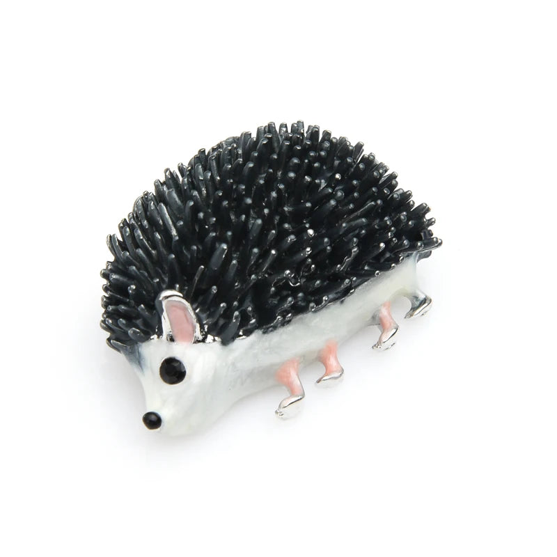 PENDRA Shadow Hedgehog Black Enamel Brooch
