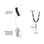 TIBETAN BUDDHIST PHURBA KILAYA THE MAGIC KNIFE WITH TIGER’S EYE LAVA STONE NECKLACE FOR MEN JEWELRY