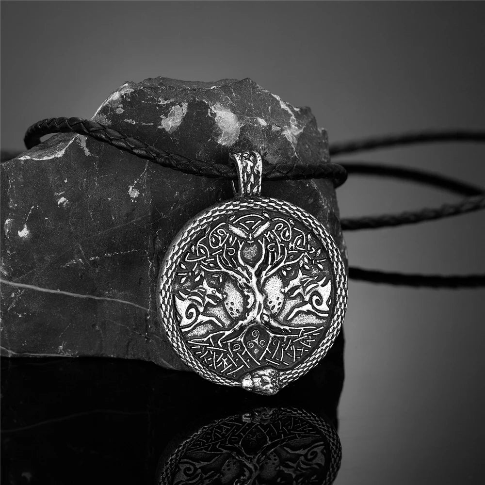 PENDRA Tree Life Rune Leather Necklace