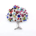 PENDRA Noel Multicolor Rhinestone Christmas Tree Brooch