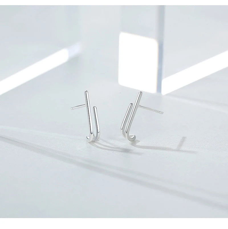 PENDRA Silver Double Layer Earrings