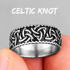 PENDRA Celtic Knot Weave Steel Ring