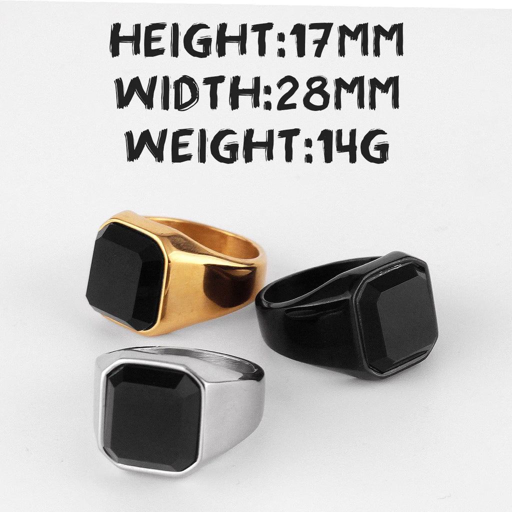 PENDRA Rhinestone Boyfriend Biker Steel Ring