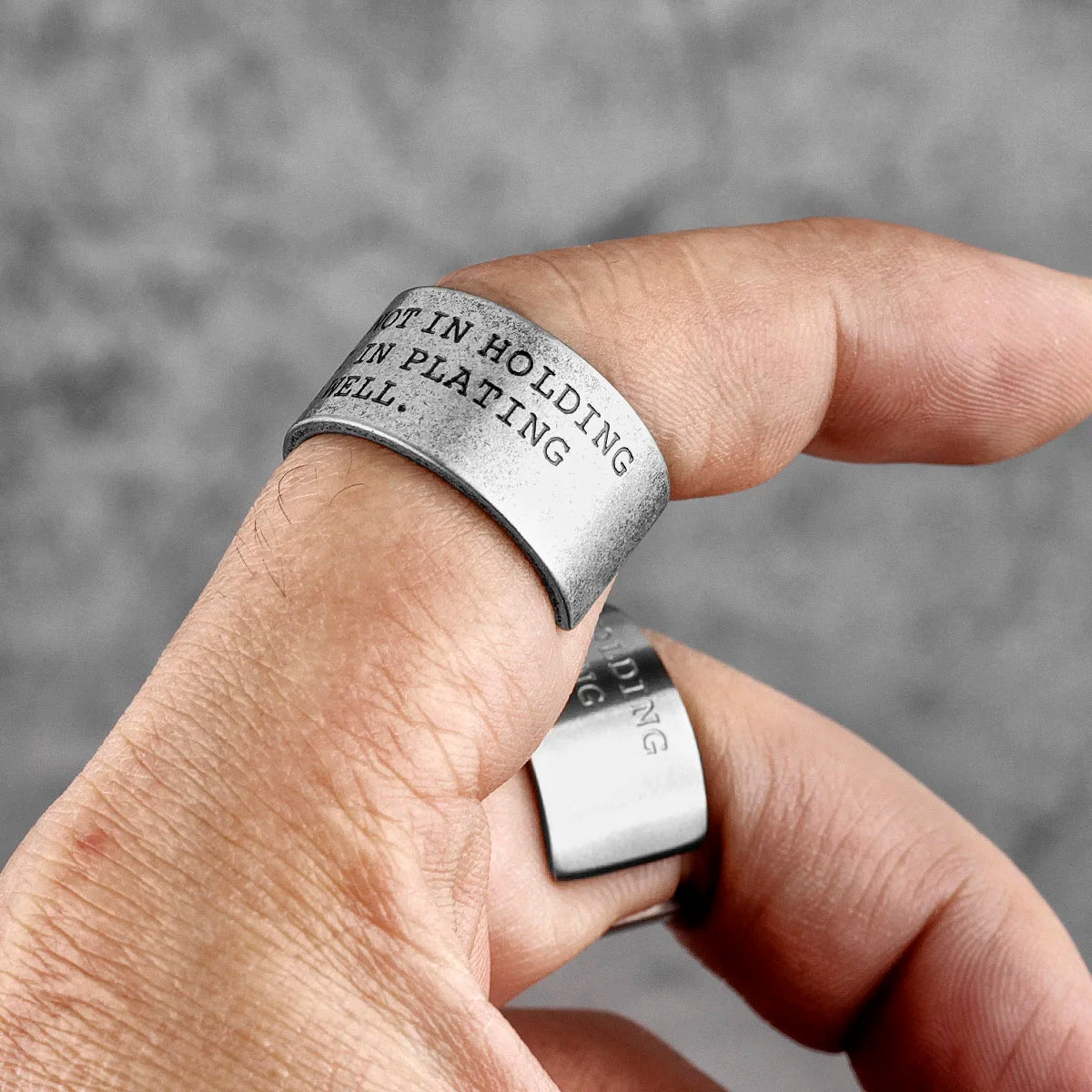 PENDRA Letter Open Boyfriend Steel Ring