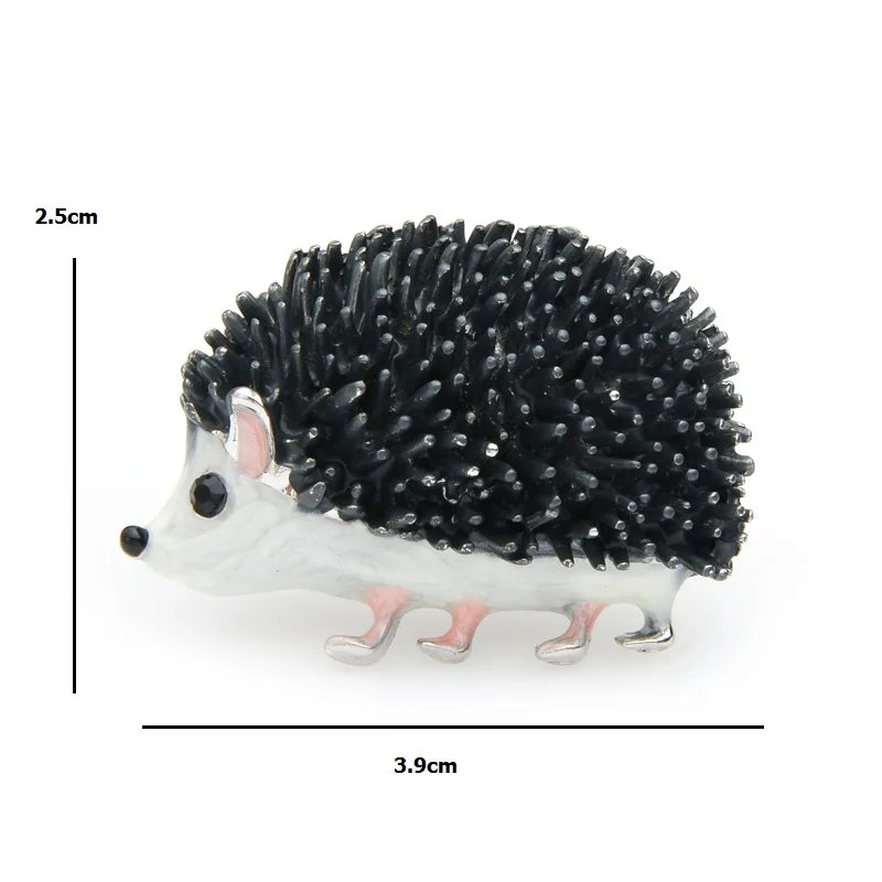 PENDRA Shadow Hedgehog Black Enamel Brooch