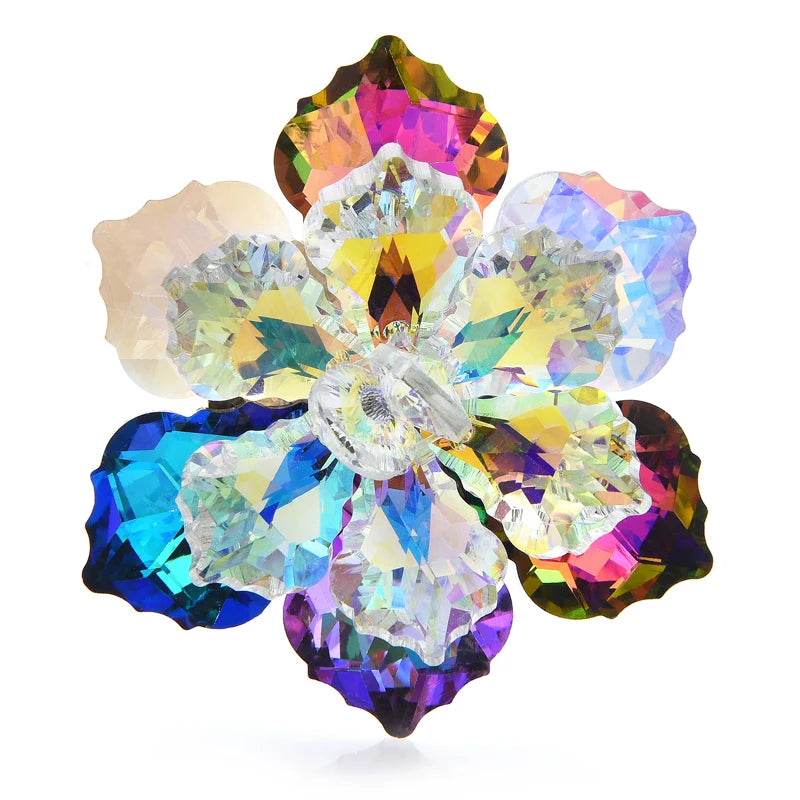 PENDRA Prism 14-Color Shining Glass Flower Brooch