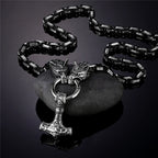 PENDRA Wolf Black Steel Necklace