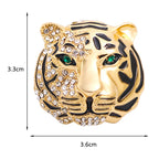 PENDRA Tigergem 2-Color Rhinestone Enamel Tiger Brooch