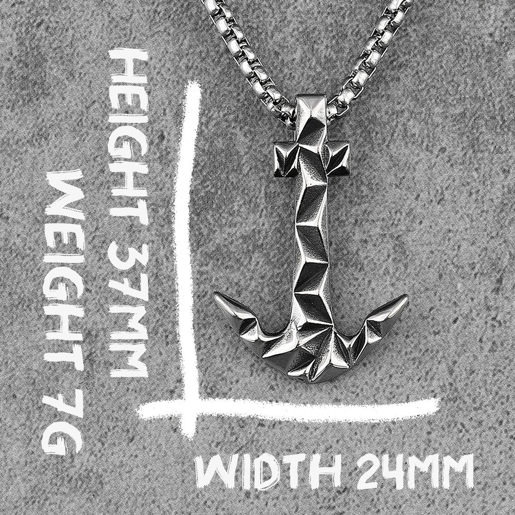 PENDRA Cutting Anchor Boyfriend Steel Necklace