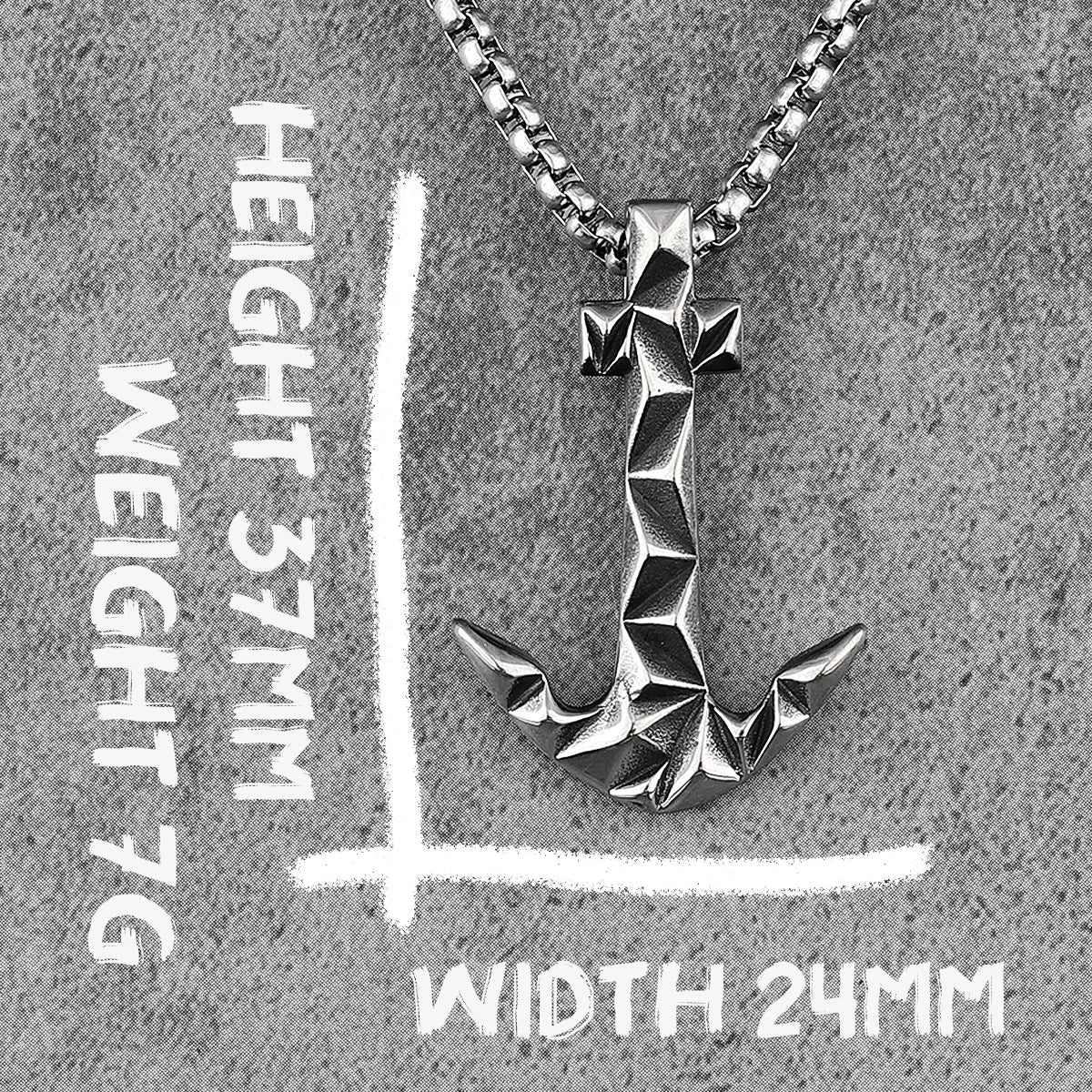 PENDRA Cutting Anchor Boyfriend Steel Necklace