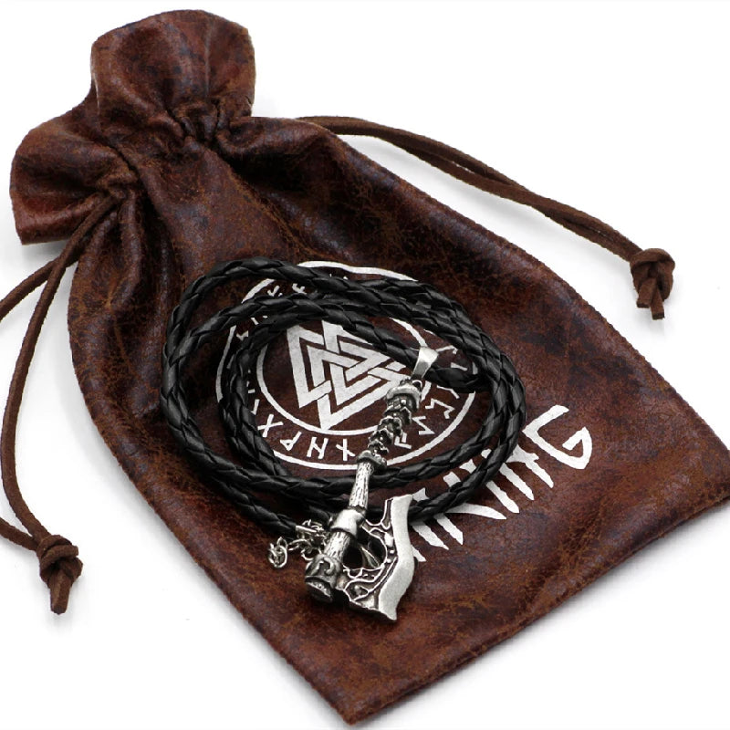 PENDRA Wolf Norse Leather Pendant