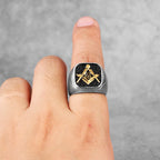 PENDRA Freemason Symbol Charm Ring