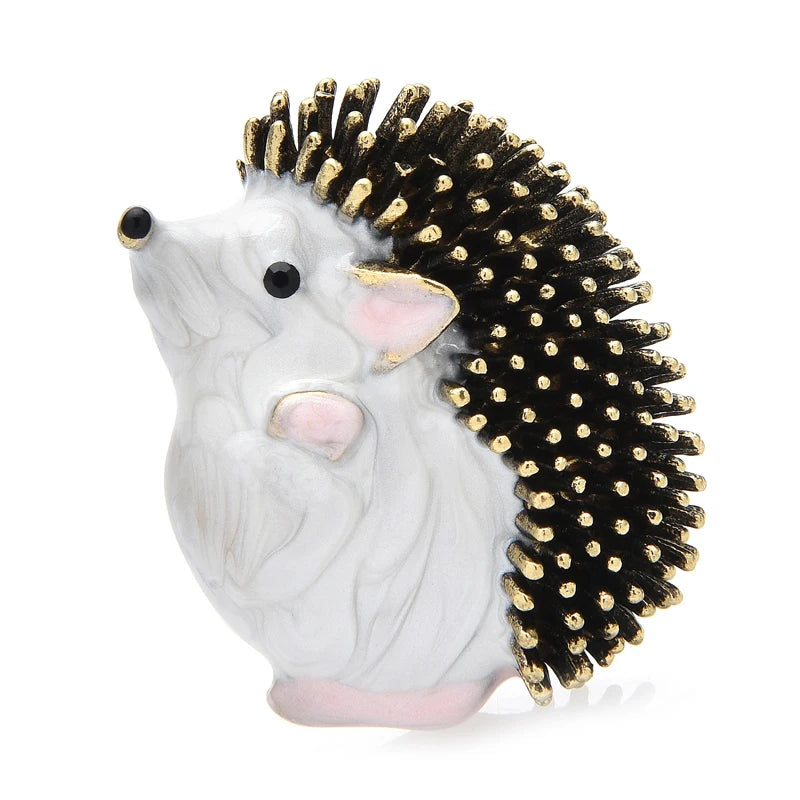 PENDRA Hedgebloom Enamel Hedgehog Brooch