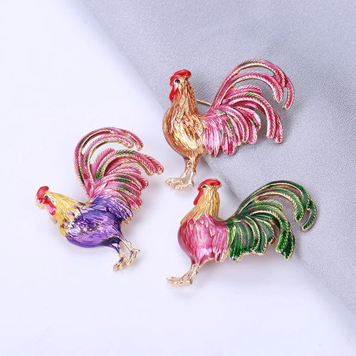 PENDRA Big Tail Rooster Cock Brooch