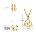 Lucky Triquetra Knot Charm Pendant Necklace Stainless Steel Irish Jewelry for Men Unisex