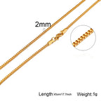 1/2/3mm Box Chain Necklaces for Men Women,Delicate Square Stainless Steel Chains Links Collars,Jewelry Gift 18To24 Inch