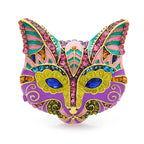 PENDRA Crystal Eye Cat Fox Enamel Brooch