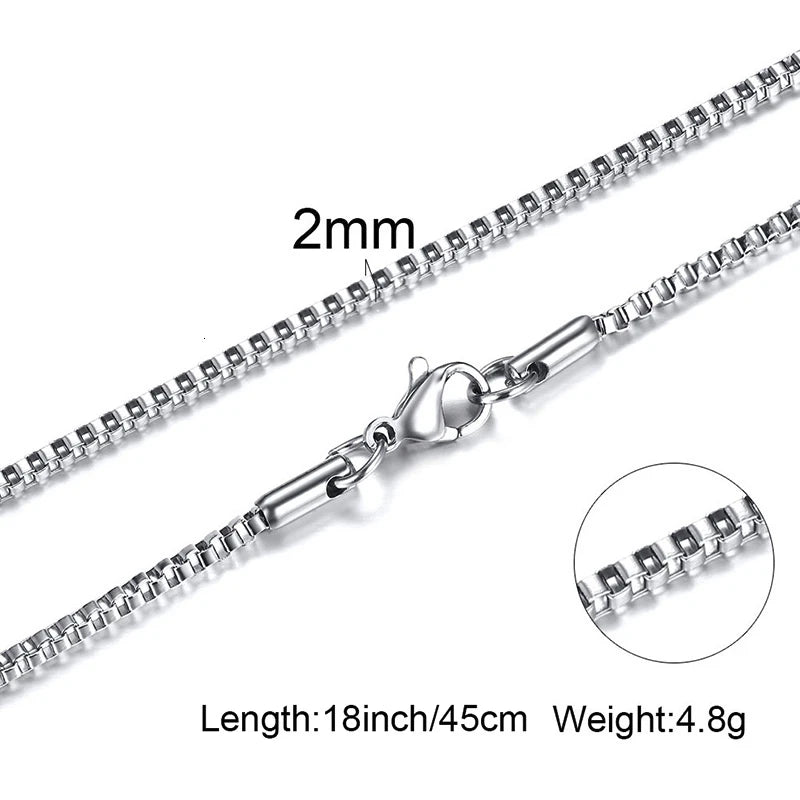 MEN NECKLACE SILVERLY BOX ROPE ROLO SNAKE LINK CHAIN STAINLESS STEEL CHOKER MEN UNISEX JEWELRY 1 TO 4MM WITH 18 TO 24 INCH