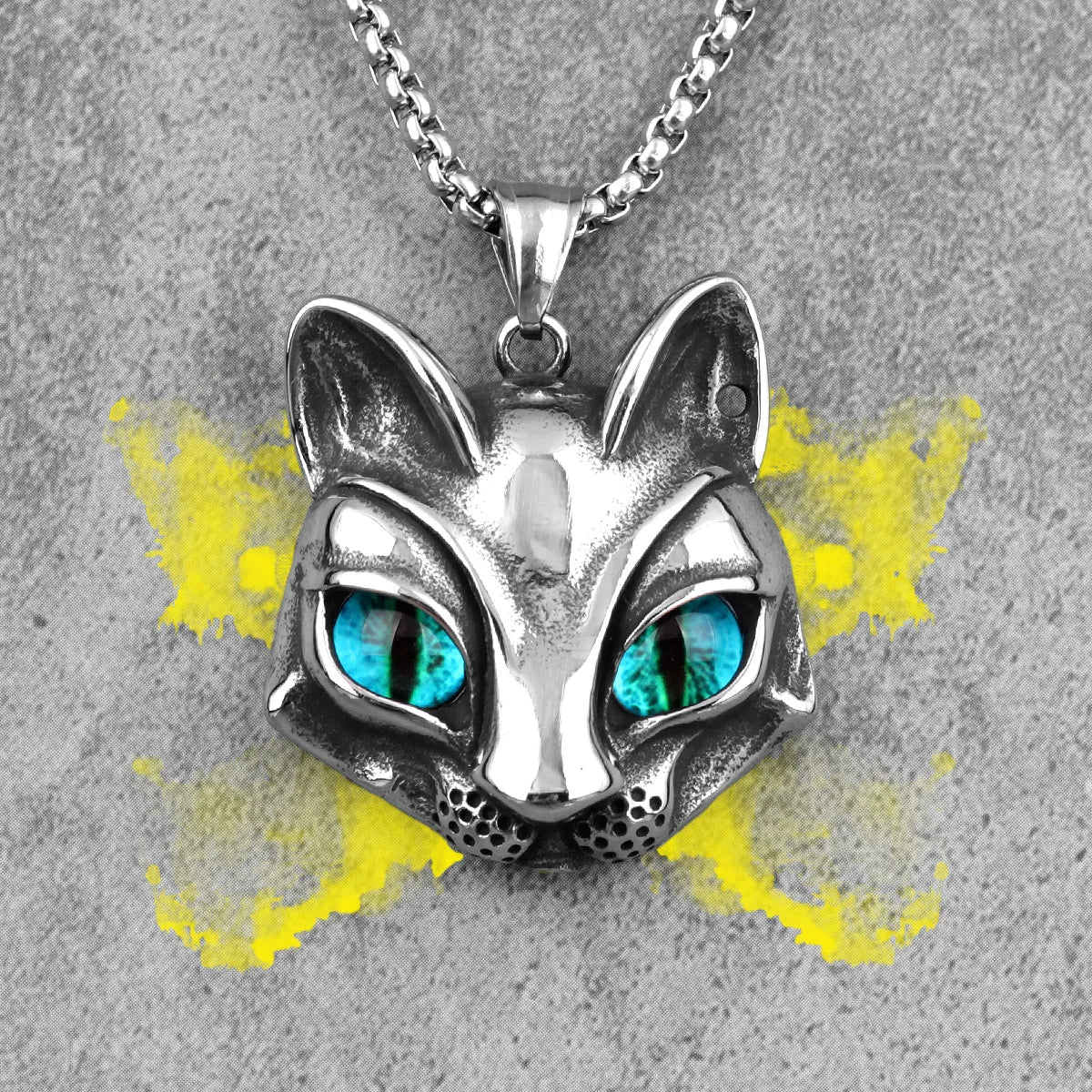 PENDRA Animal Cat Eyes Steel Necklace