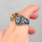 PENDRA Tiger Animal Rap Steel Ring