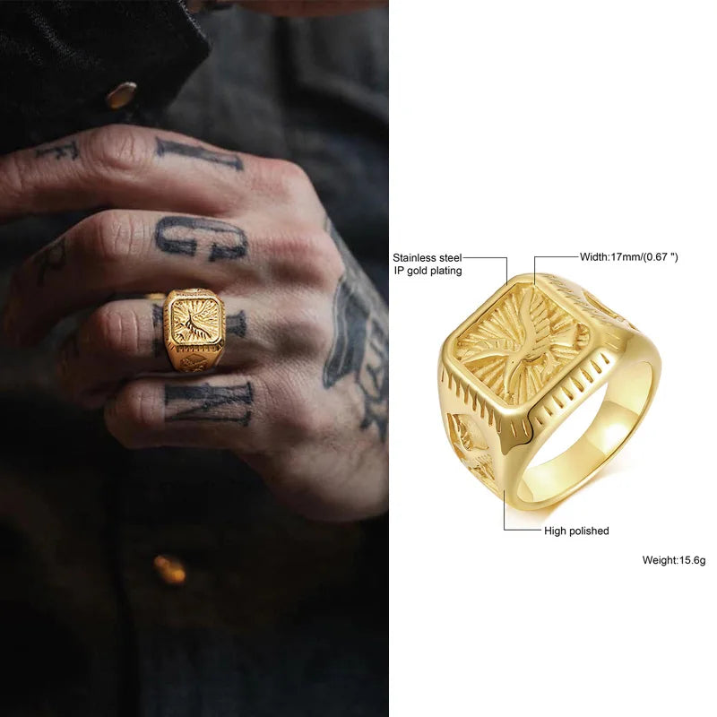 PENDRA Bald Eagle Bird Steel Ring