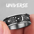 PENDRA Pyramid Moon Sun Steel Ring